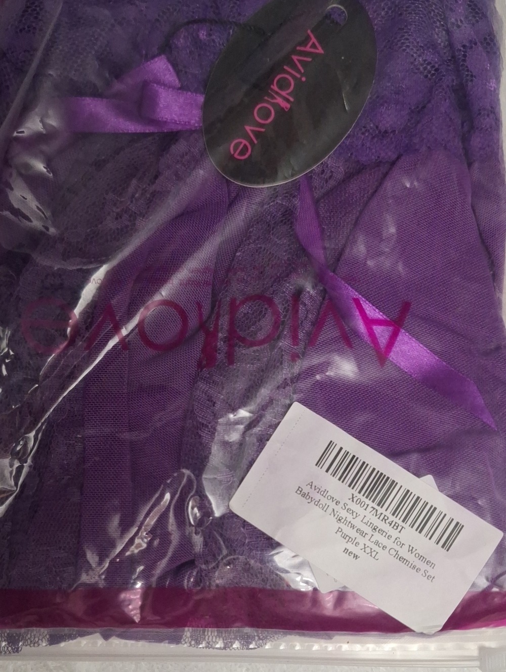 Avidlove Purple Lace Chemise - Romantic Sleepwear